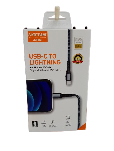 CABLE LS631-I LDNIO SIYOTEAM USB TYPE C TO IPHONE 30W
